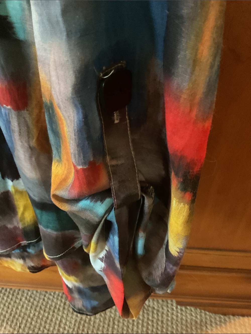 Abstract Brushstroke Button-Front Tunic - Multicolor - Picture 4 of 4